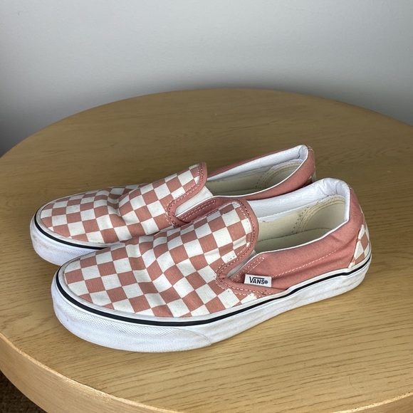 Vans Pink and White Checkered Slip-On Sneakers - Picture 4 of 7